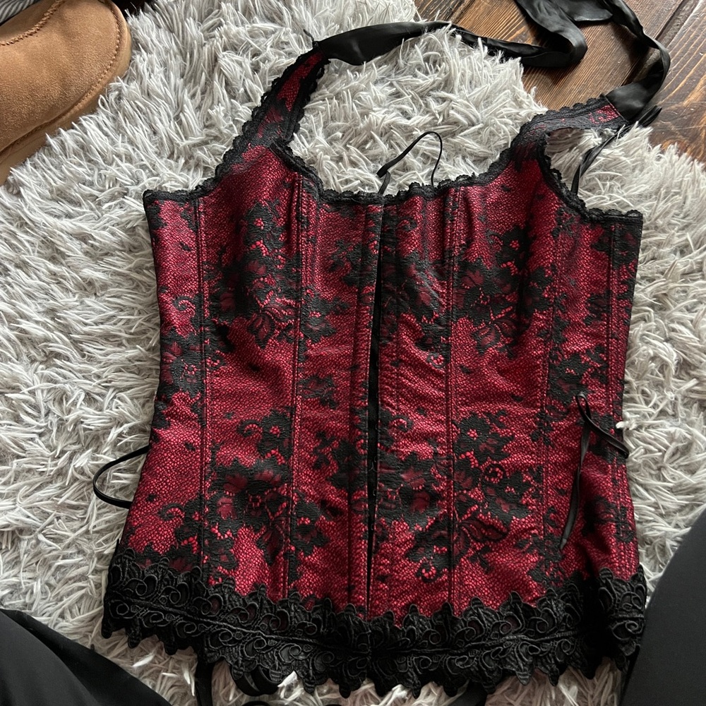 Fredricks of Hollywood corset black and red size 36